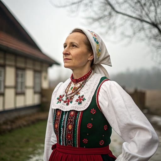 Poles, rendered by Recraft V3 from the shared prompt, AI-generated adult subject