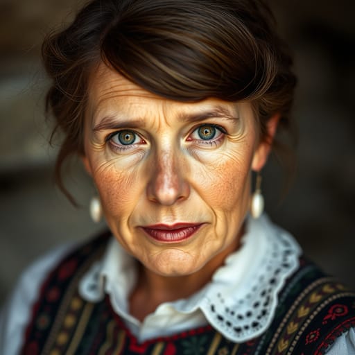 Romanians, rendered by FLUX.1 schnell from the shared prompt, AI-generated adult subject