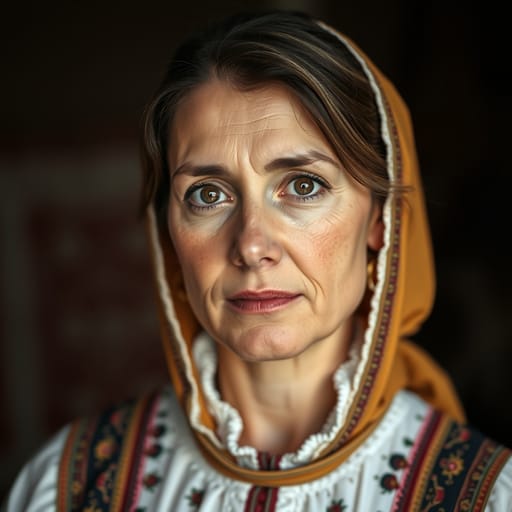 Romanians, rendered by FLUX.1 schnell from the shared prompt, AI-generated adult subject