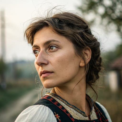 Romanians, rendered by Recraft V3 from the shared prompt, AI-generated adult subject