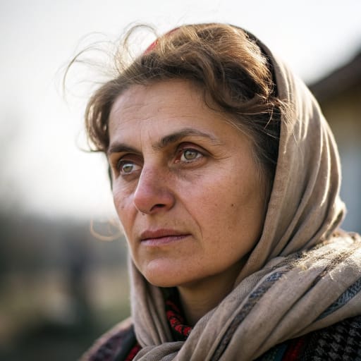 Romanians, rendered by Recraft V3 from the shared prompt, AI-generated adult subject