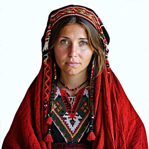 Romanians, rendered by Stable Diffusion 3.5 Large from the shared prompt, AI-generated adult subject