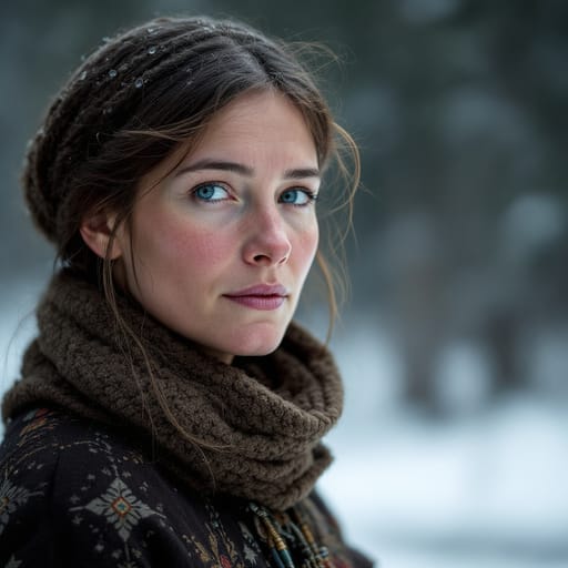 Sámi, rendered by FLUX 1.1 Pro from the shared prompt, AI-generated adult subject