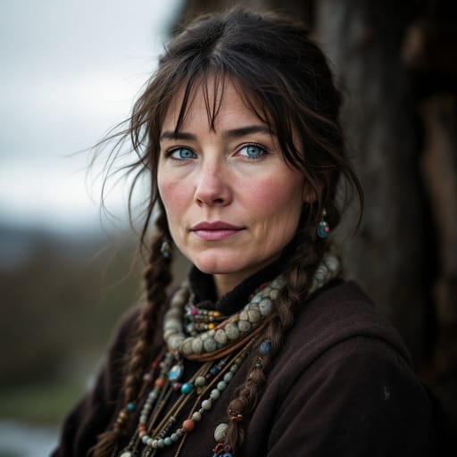 Sámi, rendered by FLUX 1.1 Pro from the shared prompt, AI-generated adult subject