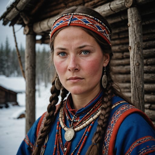 Sámi, rendered by Stable Image Core from the shared prompt, AI-generated adult subject