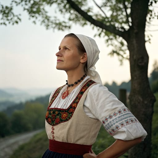 Slovenes, rendered by Recraft V3 from the shared prompt, AI-generated adult subject