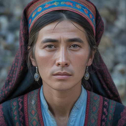 Tajiks, rendered by Ideogram 3.0 Turbo from the shared prompt, AI-generated adult subject