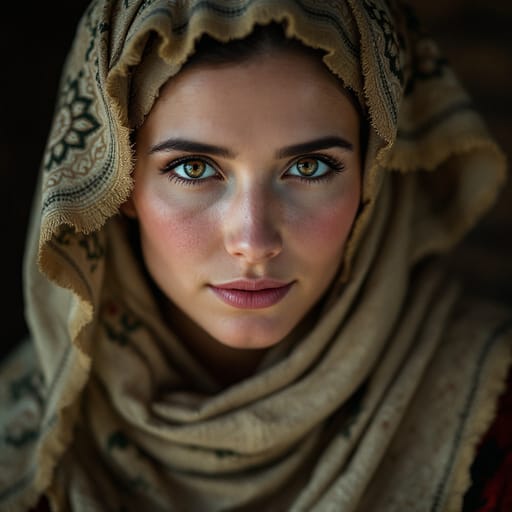Tatars, rendered by FLUX 1.1 Pro from the shared prompt, AI-generated adult subject