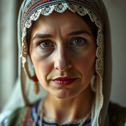 Tatars, rendered by FLUX.1 schnell from the shared prompt, AI-generated adult subject