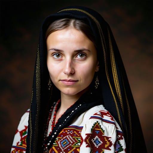 Tatars, rendered by Stable Diffusion 3.5 Large from the shared prompt, AI-generated adult subject