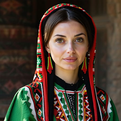 Tatars, rendered by Stable Diffusion 3.5 Large from the shared prompt, AI-generated adult subject