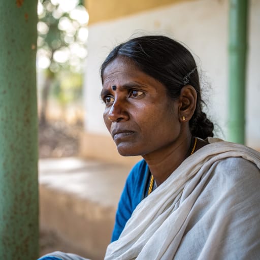Telugu, rendered by Recraft V3 from the shared prompt, AI-generated adult subject