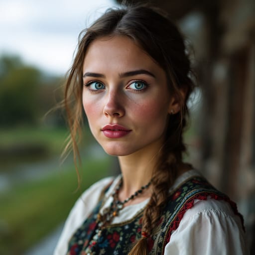 Ukrainians, rendered by FLUX 1.1 Pro from the shared prompt, AI-generated adult subject