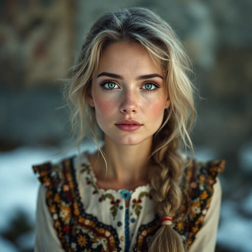 Ukrainians, rendered by FLUX 1.1 Pro from the shared prompt, AI-generated adult subject