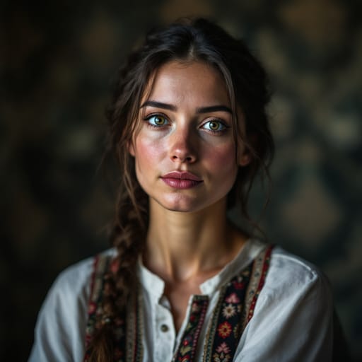 Ukrainians, rendered by FLUX 1.1 Pro from the shared prompt, AI-generated adult subject