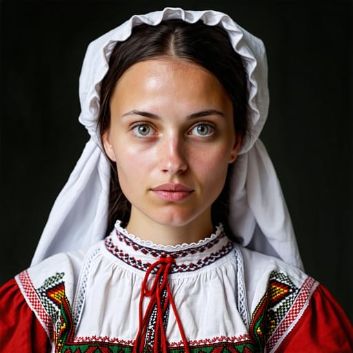 Ukrainians, rendered by Stable Diffusion 3.5 Large from the shared prompt, AI-generated adult subject