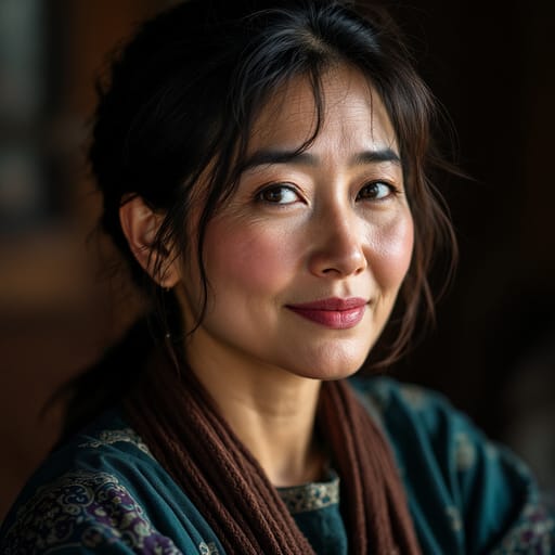 Uyghurs, rendered by FLUX 1.1 Pro from the shared prompt, AI-generated adult subject