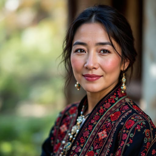 Uyghurs, rendered by FLUX 1.1 Pro from the shared prompt, AI-generated adult subject