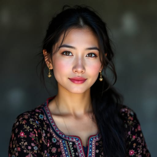 Uyghurs, rendered by FLUX 1.1 Pro from the shared prompt, AI-generated adult subject