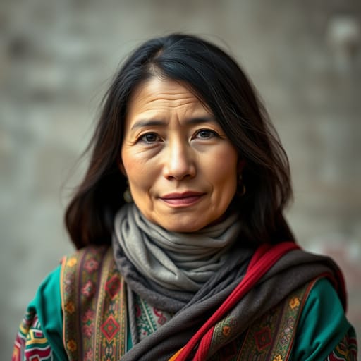 Uyghurs, rendered by FLUX.1 schnell from the shared prompt, AI-generated adult subject