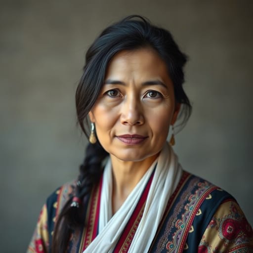 Uyghurs, rendered by FLUX.1 schnell from the shared prompt, AI-generated adult subject