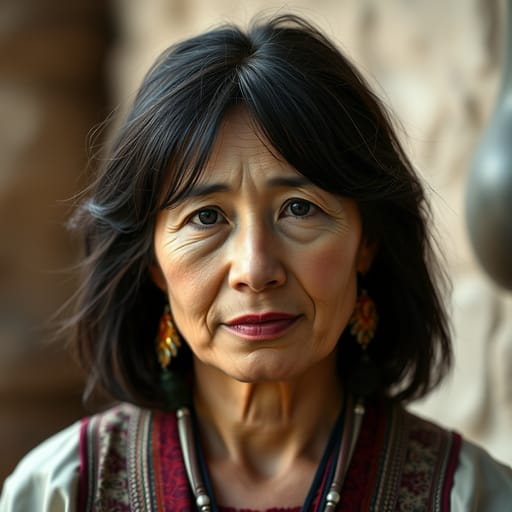 Uyghurs, rendered by FLUX.1 schnell from the shared prompt, AI-generated adult subject