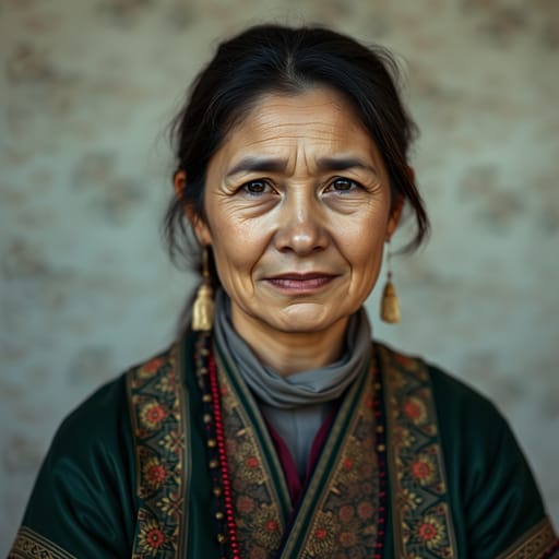 Uyghurs, rendered by FLUX.1 schnell from the shared prompt, AI-generated adult subject