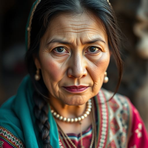 Uyghurs, rendered by FLUX.1 schnell from the shared prompt, AI-generated adult subject