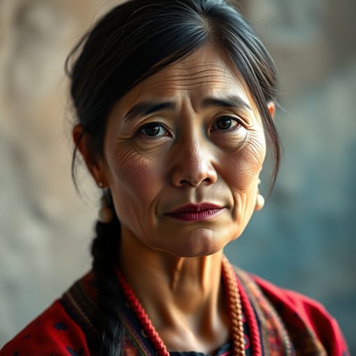 Uyghurs, rendered by FLUX.1 schnell from the shared prompt, AI-generated adult subject