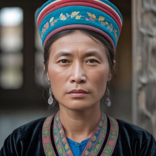 Uyghurs, rendered by Ideogram 3.0 Turbo from the shared prompt, AI-generated adult subject