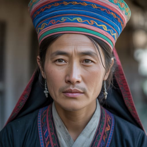 Uyghurs, rendered by Ideogram 3.0 Turbo from the shared prompt, AI-generated adult subject