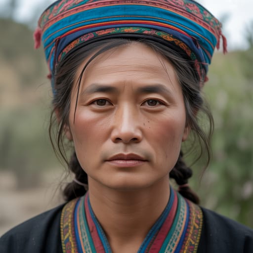 Uyghurs, rendered by Ideogram 3.0 Turbo from the shared prompt, AI-generated adult subject