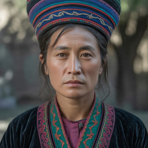 Uyghurs, rendered by Ideogram 3.0 Turbo from the shared prompt, AI-generated adult subject