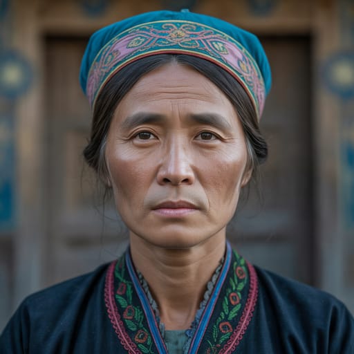 Uyghurs, rendered by Ideogram 3.0 Turbo from the shared prompt, AI-generated adult subject