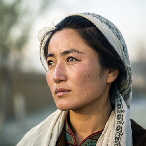 Uyghurs, rendered by Recraft V3 from the shared prompt, AI-generated adult subject