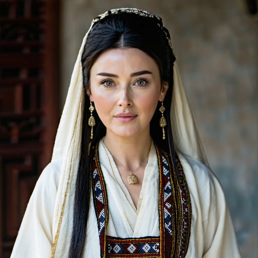 Uyghurs, rendered by Stable Diffusion 3.5 Large from the shared prompt, AI-generated adult subject