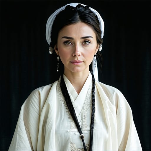 Uyghurs, rendered by Stable Diffusion 3.5 Large from the shared prompt, AI-generated adult subject