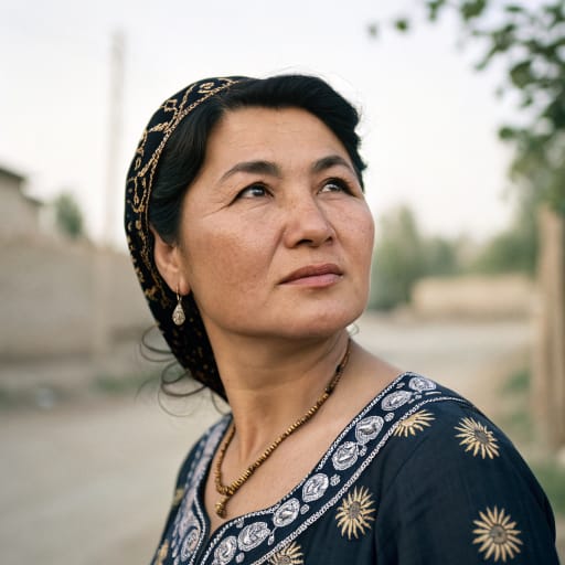 Uzbeks, rendered by Recraft V3 from the shared prompt, AI-generated adult subject