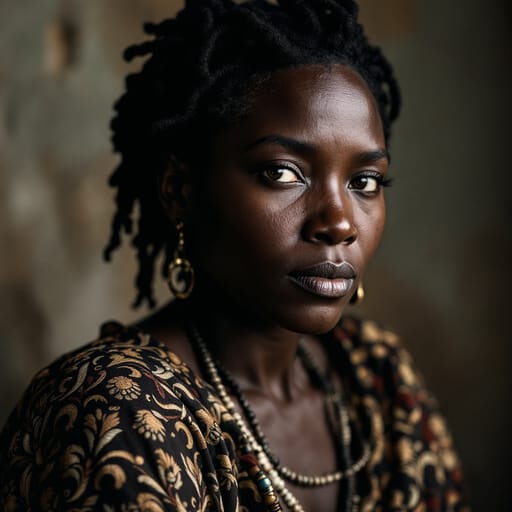 Zulu, rendered by FLUX 1.1 Pro from the shared prompt, AI-generated adult subject