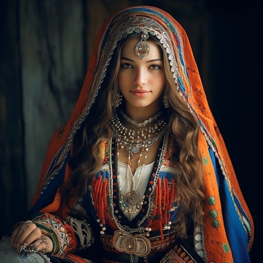 Karachays woman from Karachay-Cherkessia (Russia) — related phenotype reference