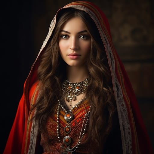 Lezgins woman from Lezgistan (Russia, Azerbaijan) — related phenotype reference