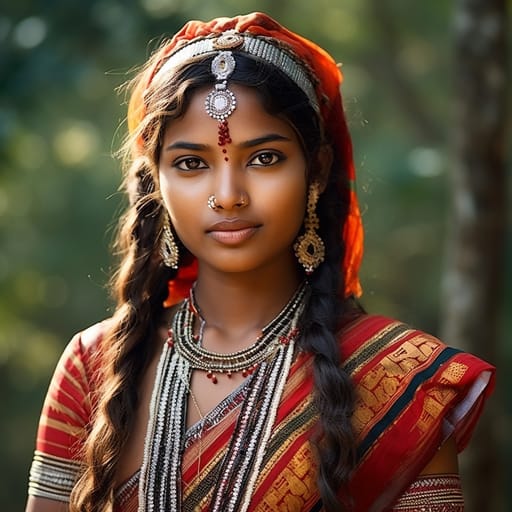 Mundas woman from India (Jharkhand, Odisha, West Bengal) — related phenotype reference