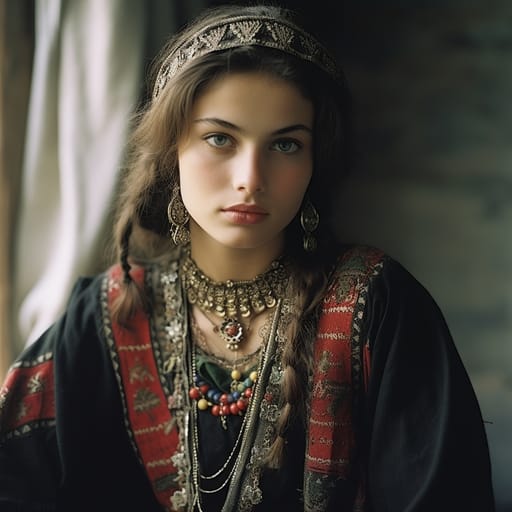 Ossetians woman from South Ossetia, North Ossetia-Alania (Russia) — related phenotype reference