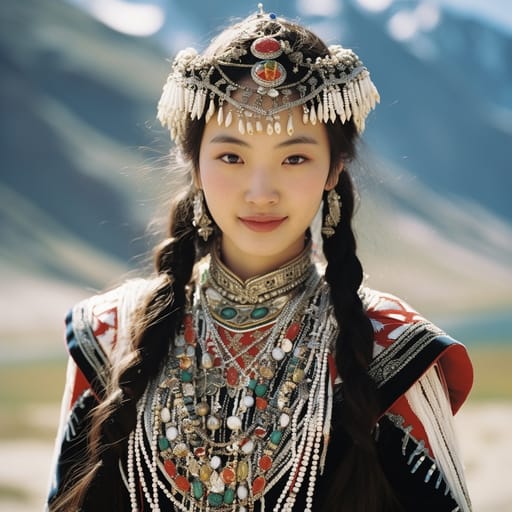 Salar woman from China (Qinghai, Gansu) — related phenotype reference