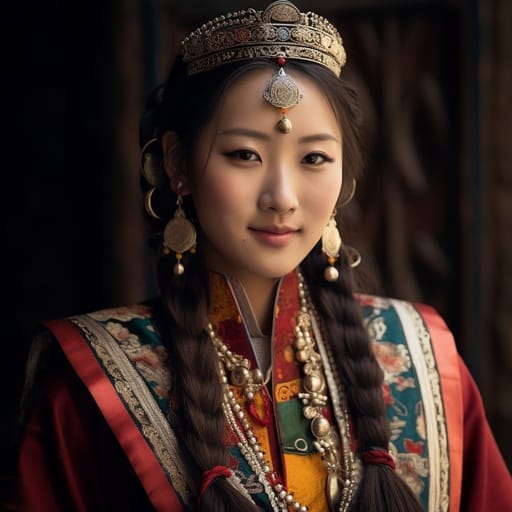 Tibetan woman from Tibetan Plateau (China-India-Nepal-Bhutan)