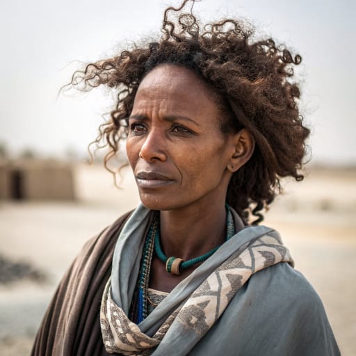 Ababda woman from Eastern Desert of Egypt between the Nile and the Red Sea, from Qena south through Aswan to the Sudanese border, and northeastern Sudan around Berber and Atbara, related phenotype reference