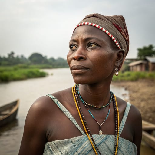 Abbé woman from The Agboville area along the Agnéby River in the Agnéby-Tiassa region, north of Abidjan, southeastern Côte d'Ivoire, related phenotype reference