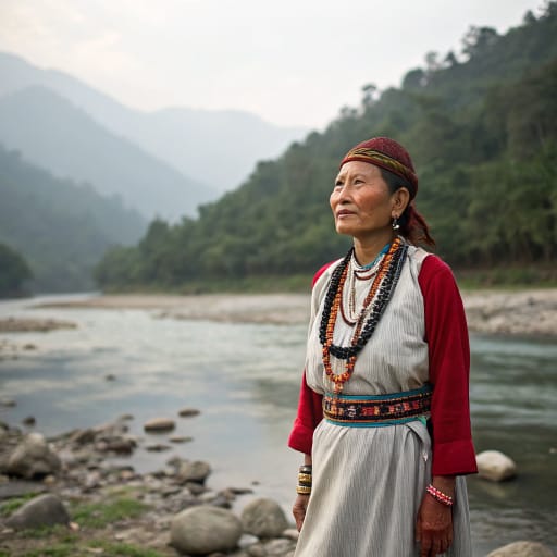 Adi woman from Siang river valleys, Arunachal Pradesh, India — Southern Asia