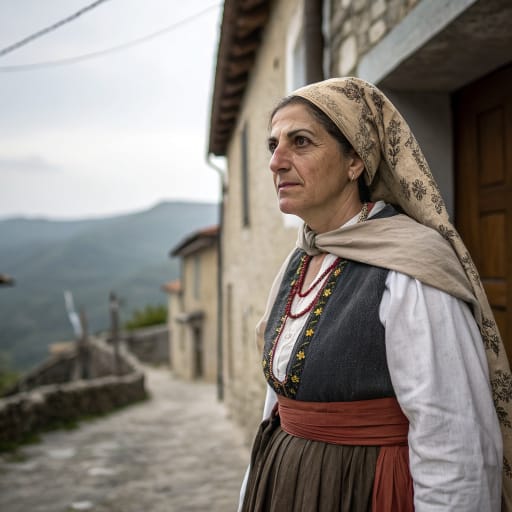 Aequi woman from Central Apennines east of Rome: the upper Aniene, Turano and Salto valleys, across modern Lazio and Abruzzo, Italy