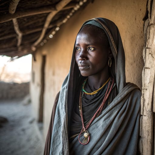 Afitti woman from Jebel ed-Dair, in the northeastern Nuba Mountains of Kordofan, Sudan